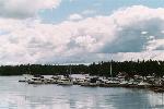 sailboats in harbour at Rockport near Gananoque