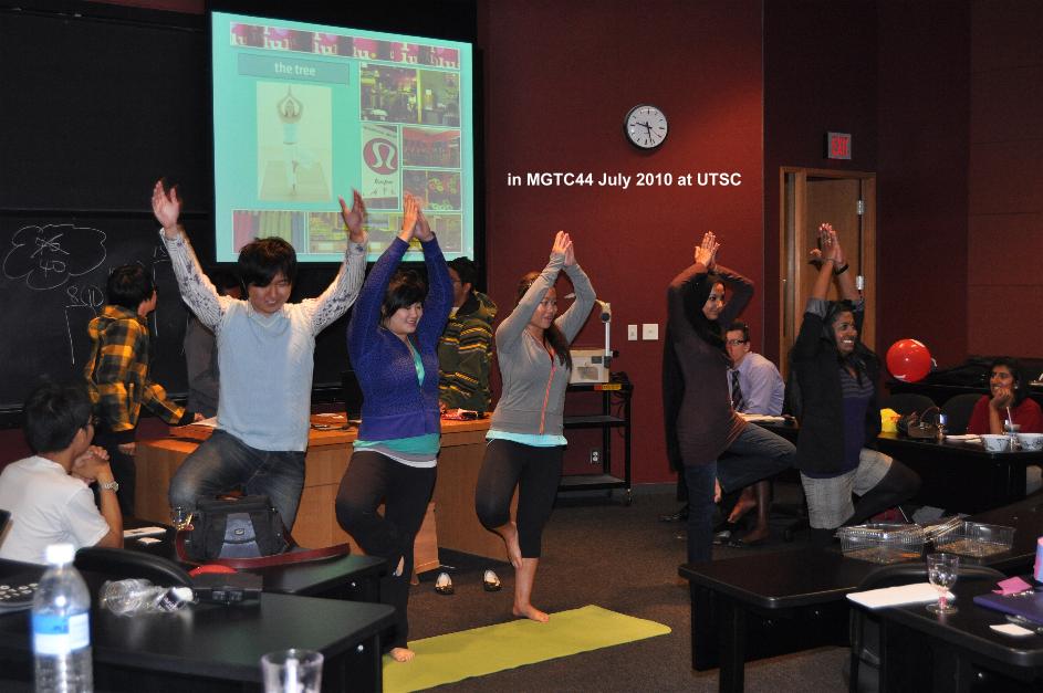 Engaging the Audience "actively". This group in MGTC44 at UTSC in July 2010 