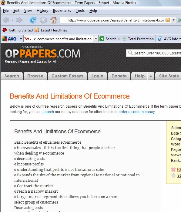 Ecommerce and internet marketing research paper