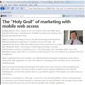 http://blogs.itbusiness.ca/2009/12/the-%E2%80%9Choly-grail%E2%80%9D-of-marketing-with-mobile-web-access/
