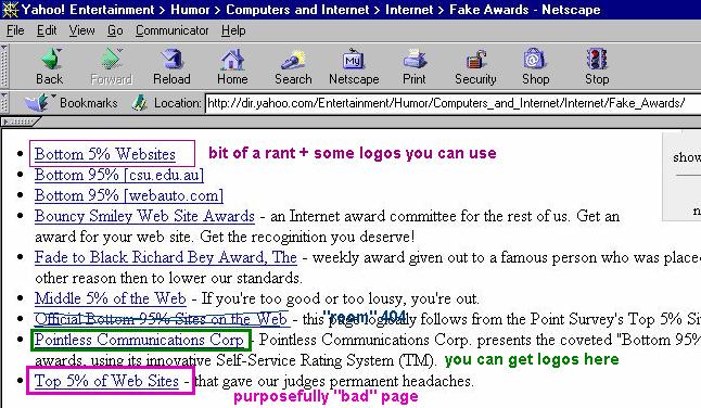 http://dir.yahoo.com/Entertainment/Humor/Computers_and_Internet/Internet/Fake_Awards/