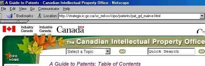 http://strategis.ic.gc.ca/sc_mrksv/cipo/patents/pat_gd_main-e.html